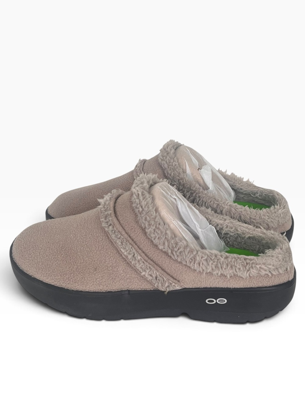 OOFOS OOCoozie Mule Recovery Sherpa Lined Slipper Womens 10.5 Beige Comfort - Picture 3 of 9